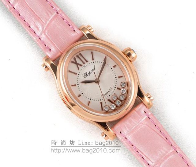 Chopard手錶 蕭邦快樂鑽系列 橢圓型機械6T28新款 蕭邦時尚女表 蕭邦機械女士腕表  hds1843